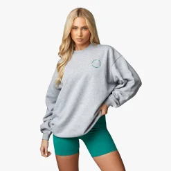 Sweatshirts<Gym King Recharge Oversized Crew Light Grey Marl
