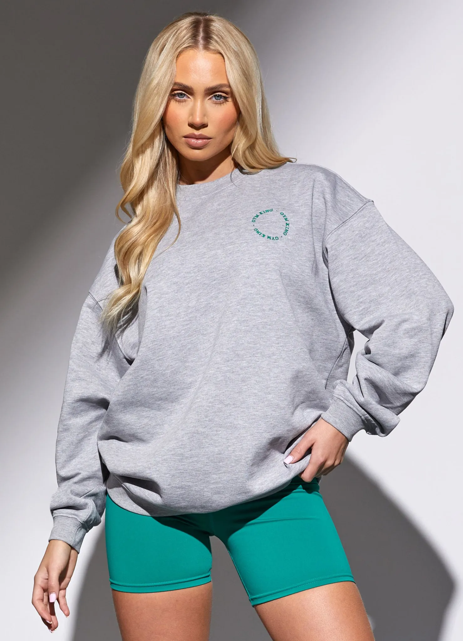 Co-Ords<Gym King Recharge Oversized Crew Light Grey Marl