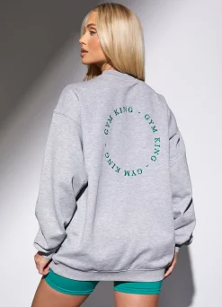 Co-Ords<Gym King Recharge Oversized Crew Light Grey Marl