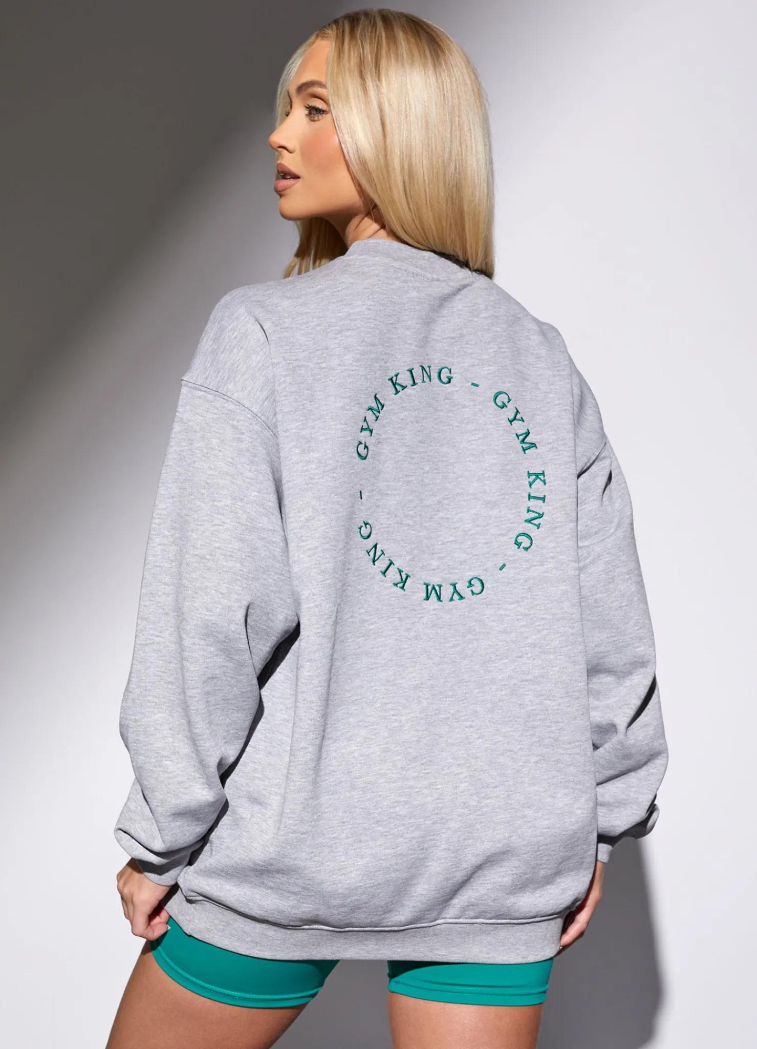 Sweatshirts<Gym King Recharge Oversized Crew Light Grey Marl