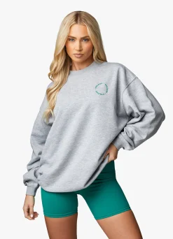 Sweatshirts<Gym King Recharge Oversized Crew Light Grey Marl