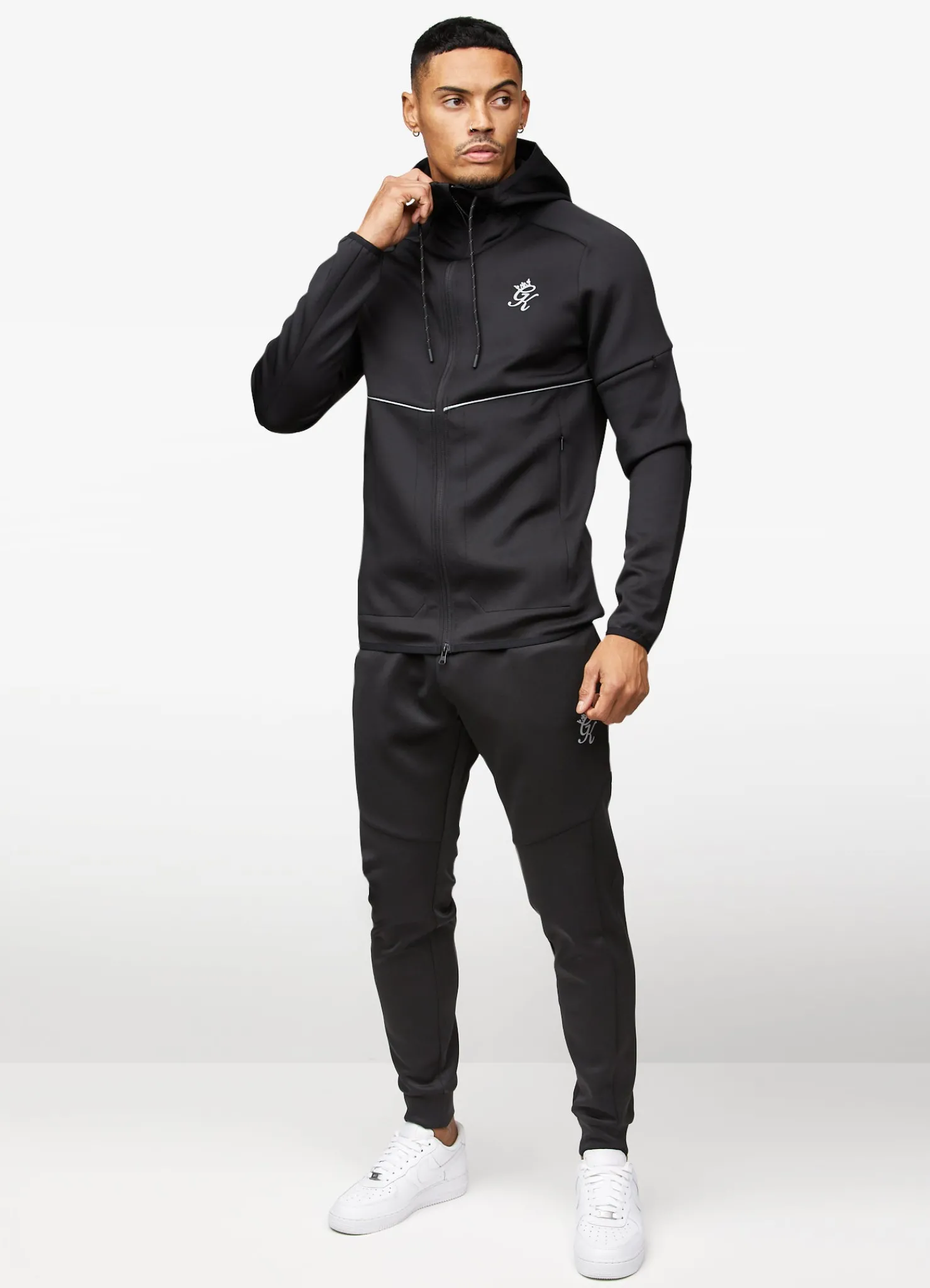 Tracksuit Tops<Gym King Reflect Poly Hood Black/Silver