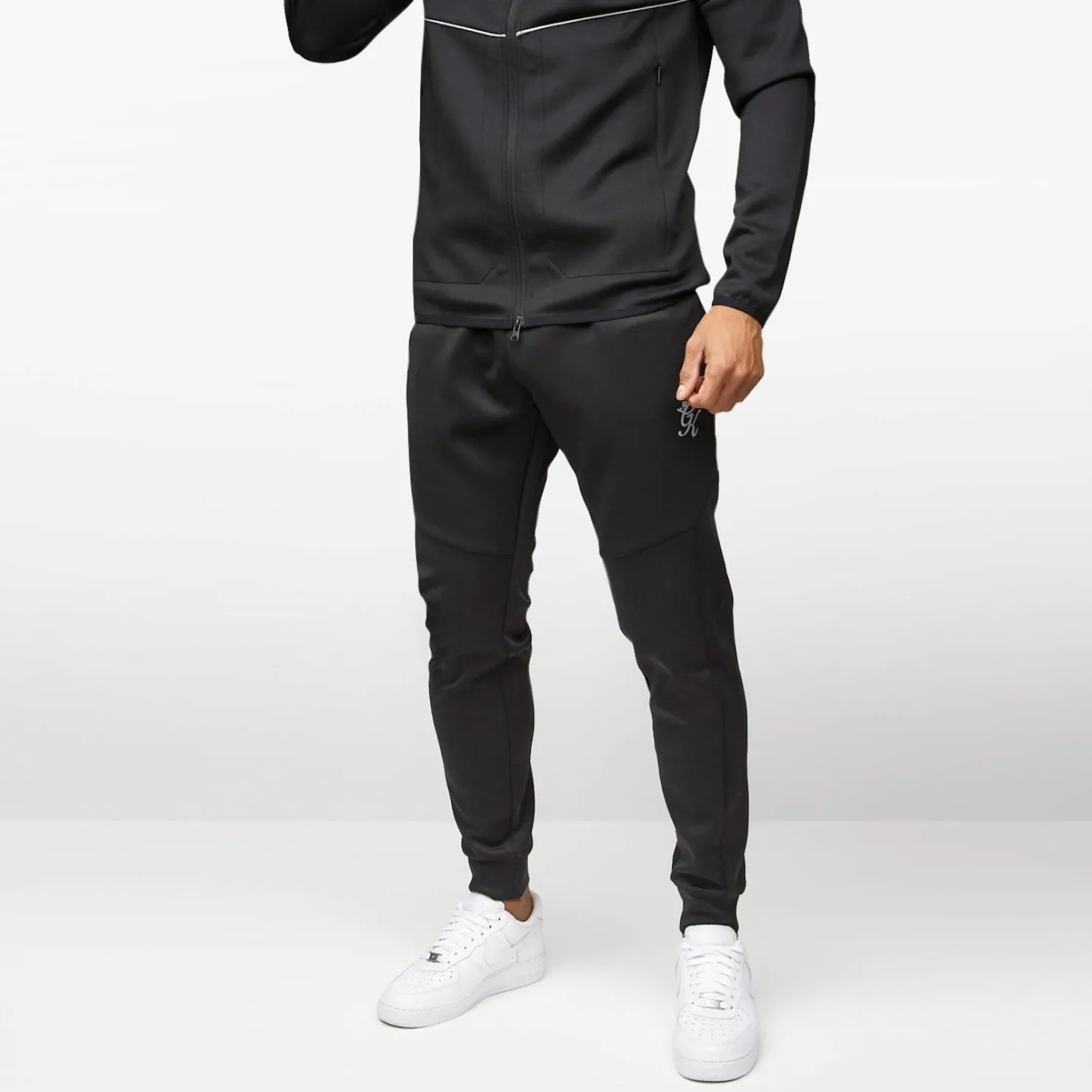 Tracksuit Bottoms<Gym King Reflect Poly Tracksuit Bottom Black/Silver