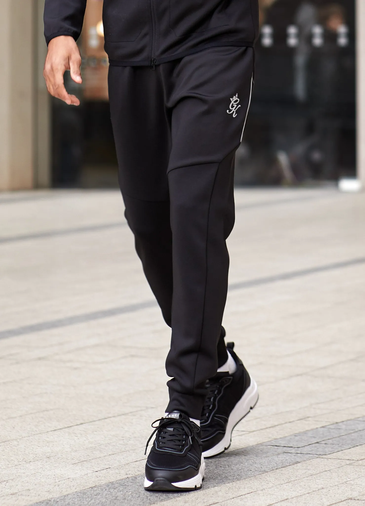 Tracksuit Bottoms<Gym King Reflect Poly Tracksuit Bottom Black/Silver
