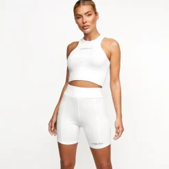 Tops & T-Shirts<Gym King Release Rib Racer Tank Off-White