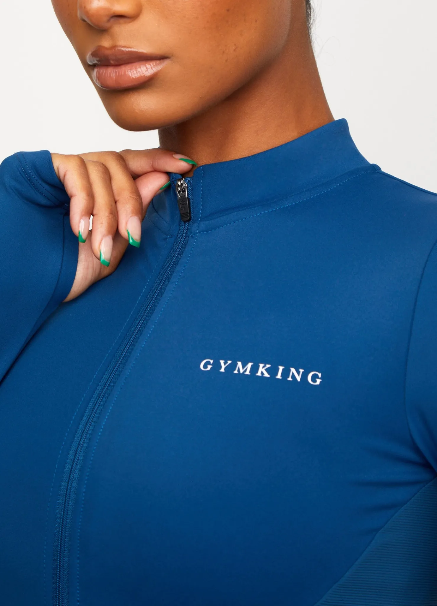 Tops & T-Shirts<Gym King Restore Full Zip Funnel Moonlight Blue