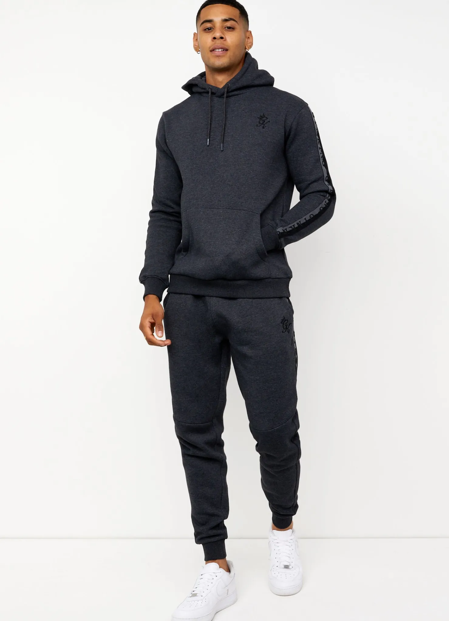 Tracksuit Bottoms<Gym King Results Jacquard Tape Jogger Charcoal Marl