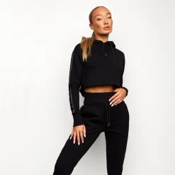 Hoodies<Gym King Results Tape Sky Crop Hood Black