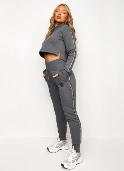 Hoodies<Gym King Results Tape Sky Crop Hood Mid Grey Marl