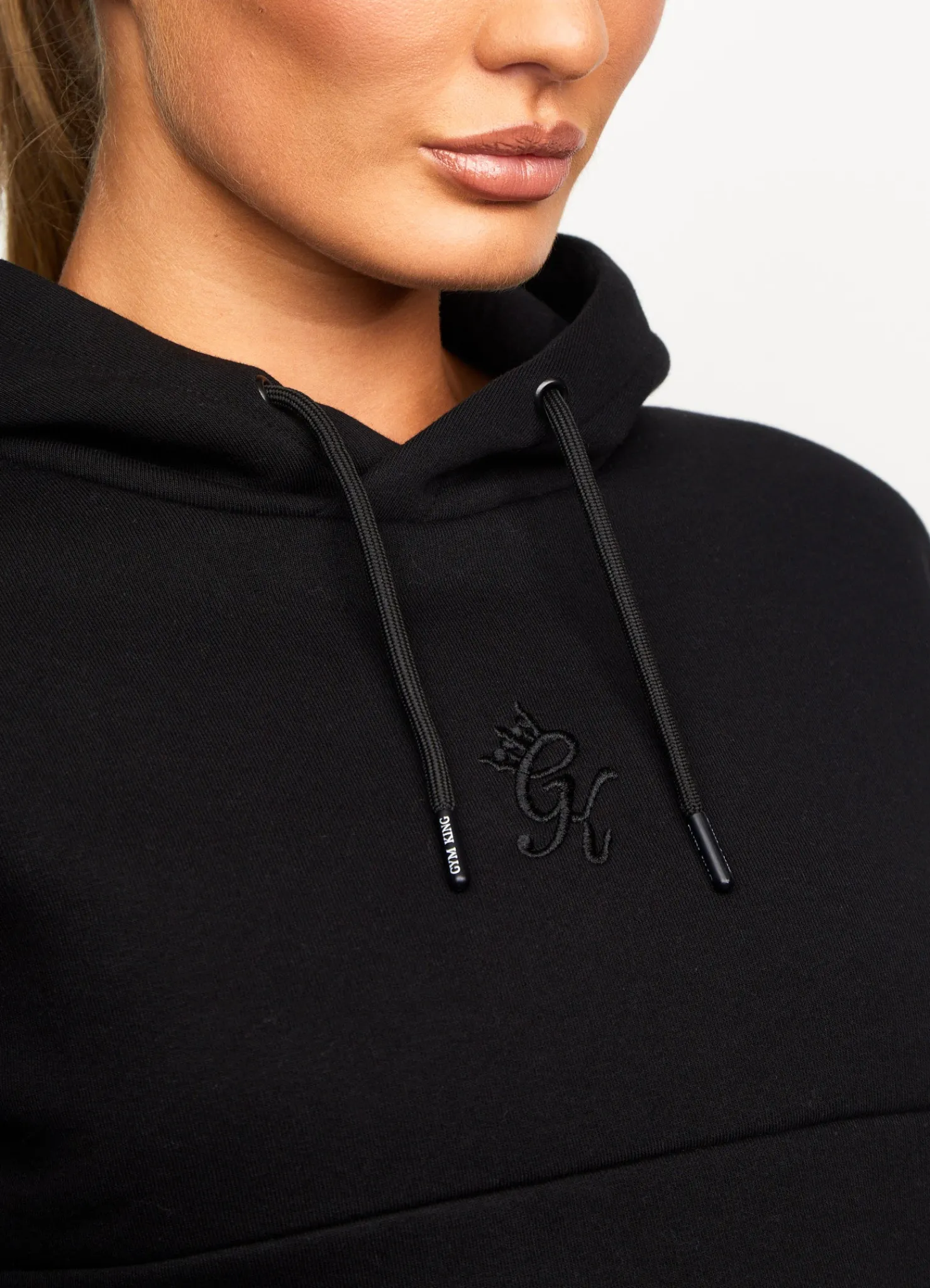 Hoodies<Gym King Results Tape Sky Crop Hood Black