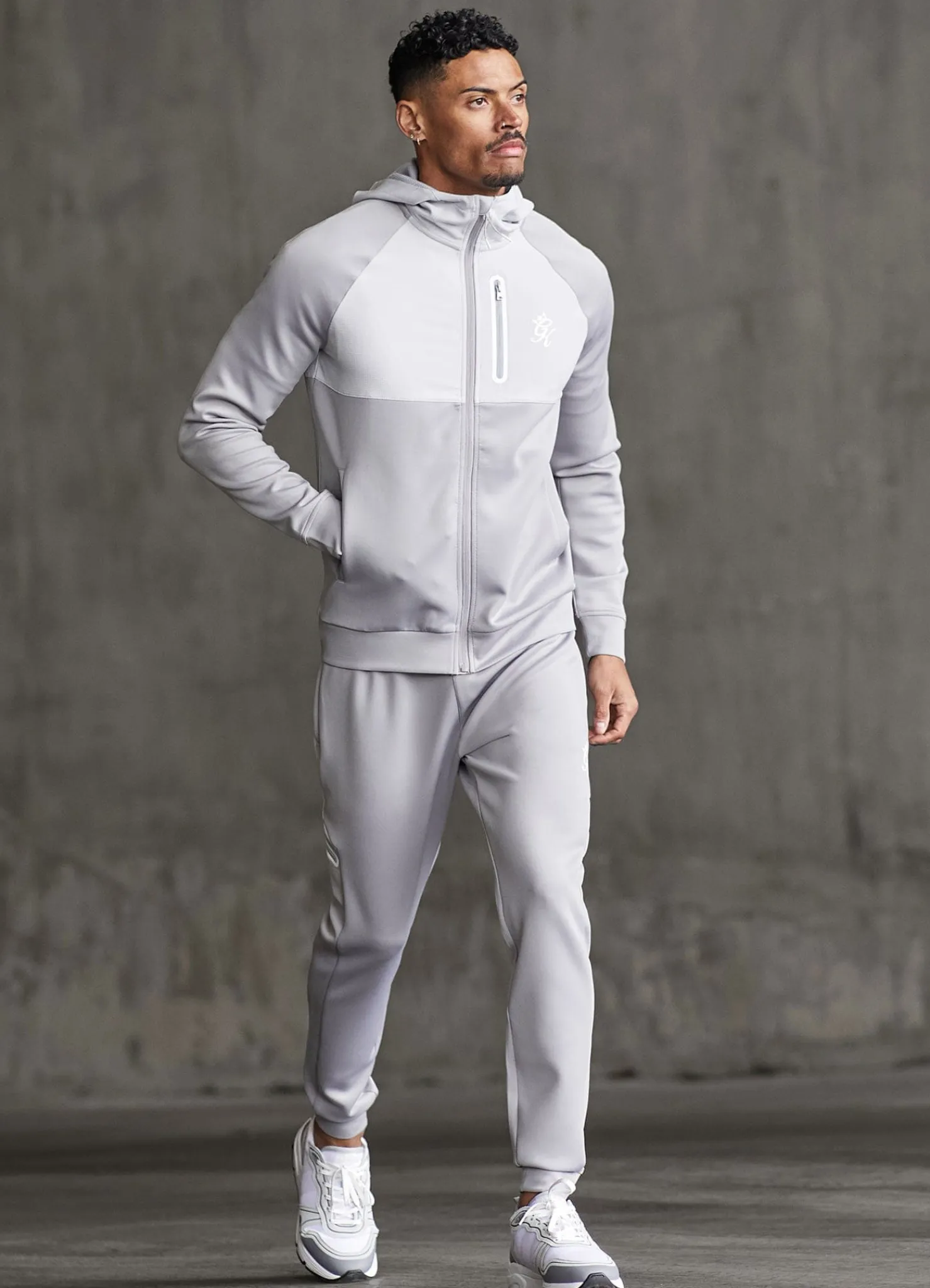 Tracksuit Tops<Gym King Ripstop Panel F/Z Hood Shadow Grey