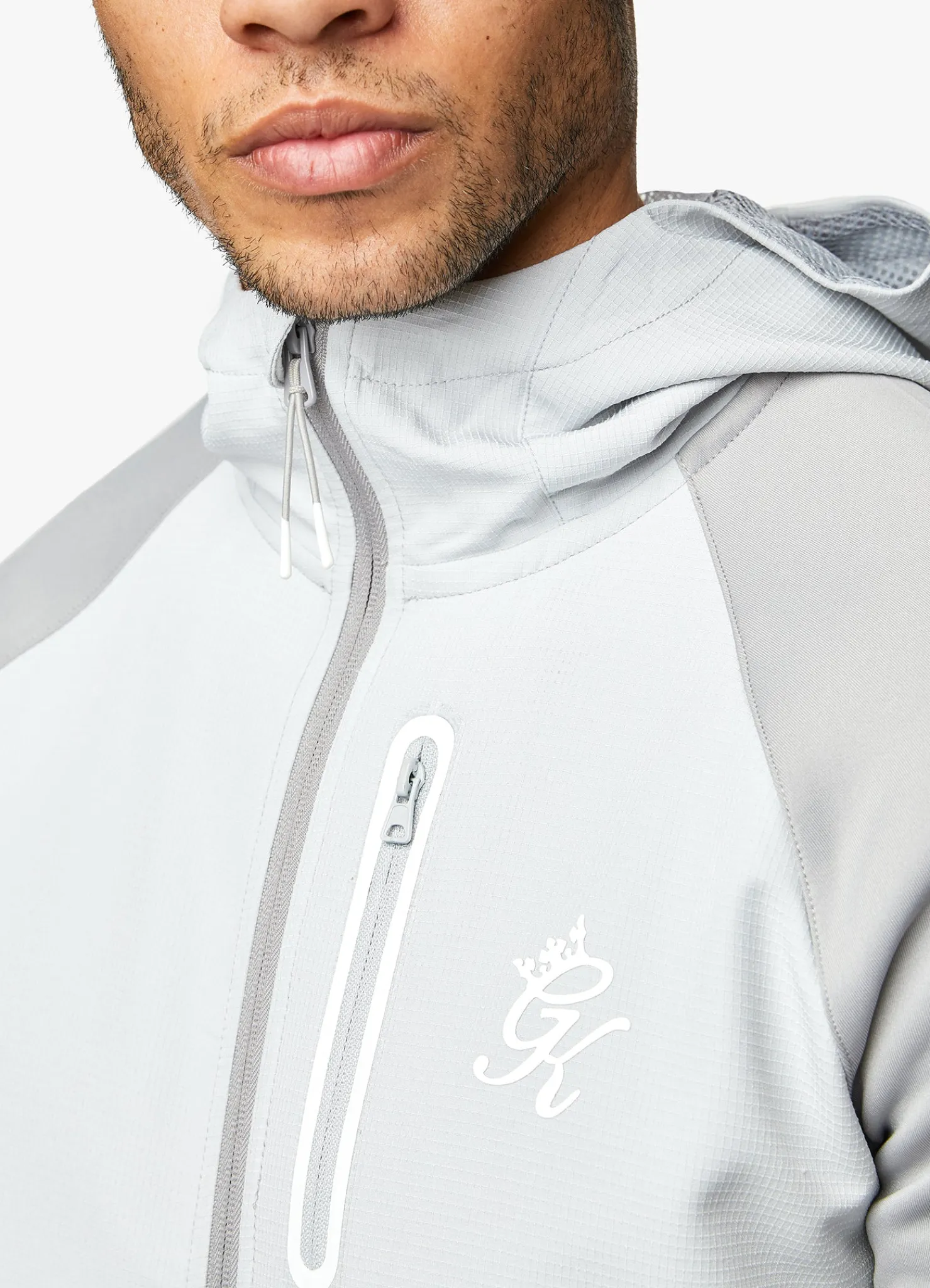 Tracksuit Tops<Gym King Ripstop Panel F/Z Hood Shadow Grey