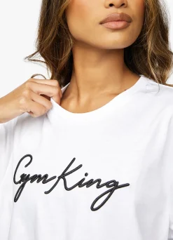 Tops & T-Shirts<Gym King Script Tee White