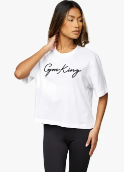 Tops & T-Shirts<Gym King Script Tee White