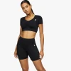 Tops & T-Shirts<Gym King Scrunch Cap Sleeve Tee Black