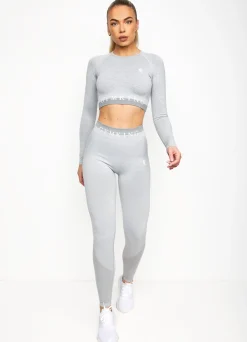 Gymwear<Gym King Seamless Results Long Sleeve Crop Tee Ice Melange