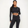 Gymwear<Gym King Seamless Results Long Sleeve Crop Tee Black Marl