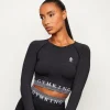 Tops & T-Shirts<Gym King Seamless Results Long Sleeve Crop Tee Black