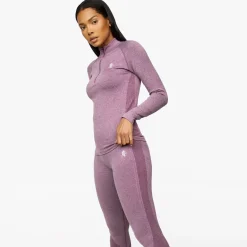 Tops & T-Shirts<Gym King Seamless Results 1/4 Zip Funnel Plum Marl