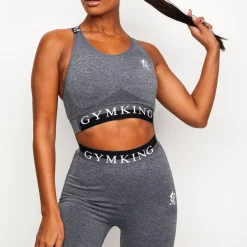 Gymwear<Gym King Seamless Results Cross Back Sports Bra Mid Grey Marl