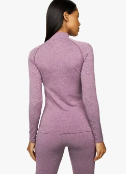 Tops & T-Shirts<Gym King Seamless Results 1/4 Zip Funnel Plum Marl