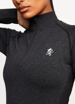 Gymwear<Gym King Seamless Results 1/4 Zip Funnel Black