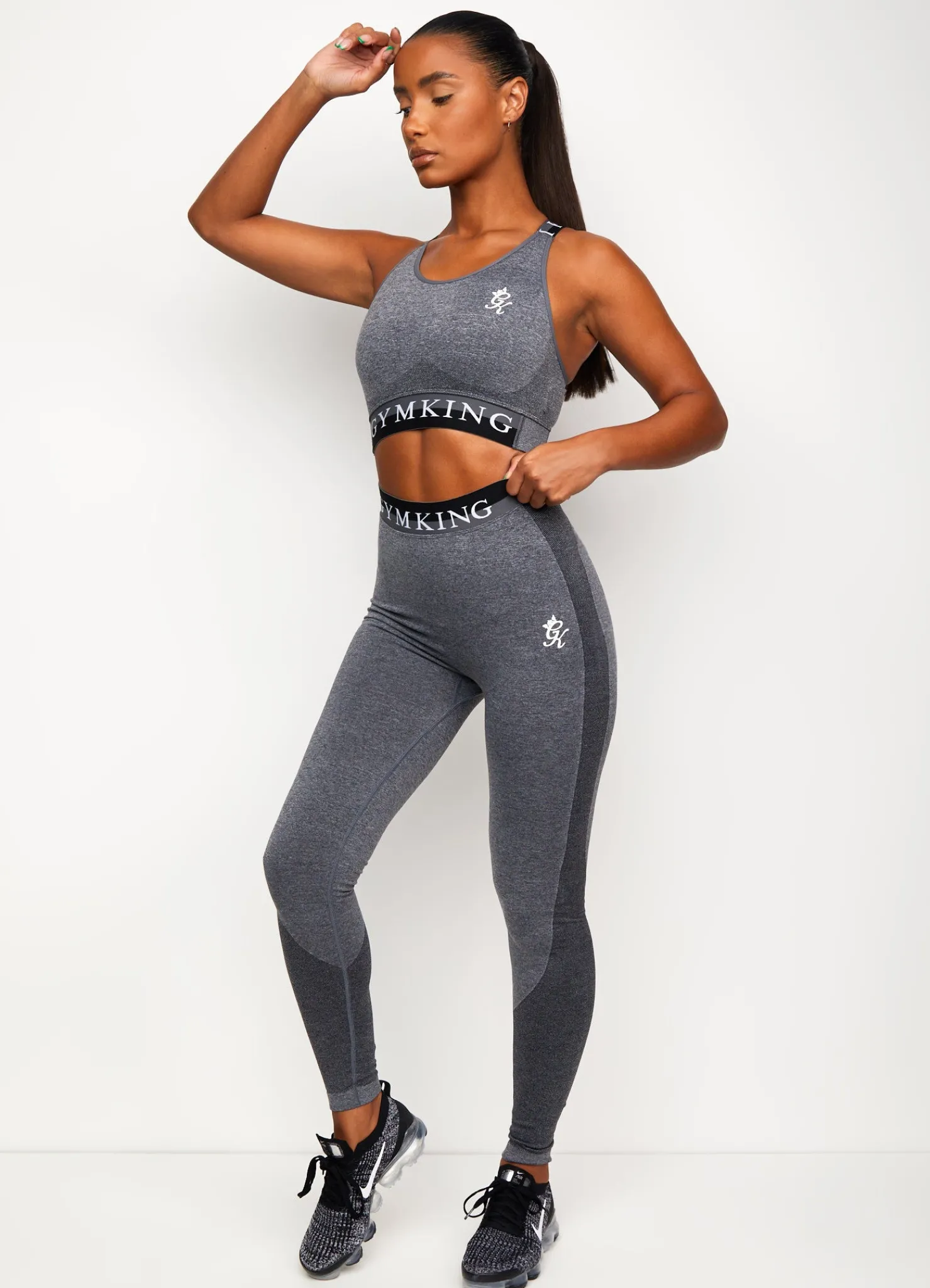 Gymwear<Gym King Seamless Results Cross Back Sports Bra Mid Grey Marl