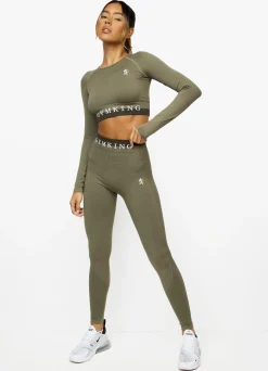 Gymwear<Gym King Seamless Results Long Sleeve Crop Khaki