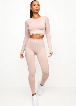 Gymwear<Gym King Seamless Results Long Sleeve Crop Tee Pink Meringue