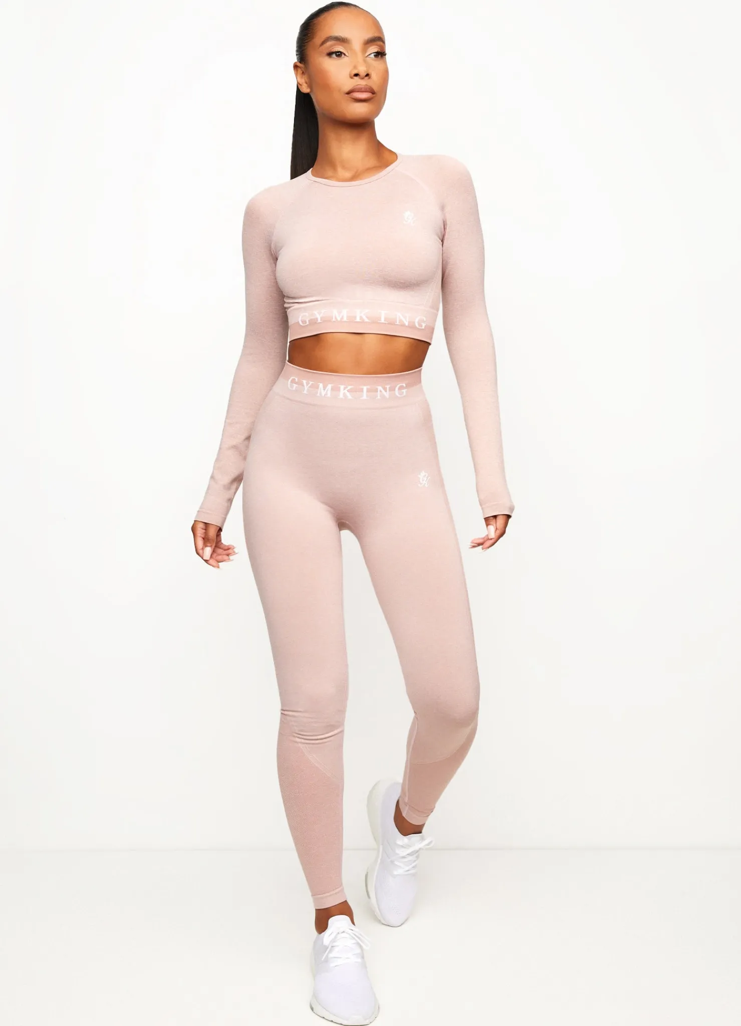 Gymwear<Gym King Seamless Results Long Sleeve Crop Tee Pink Meringue