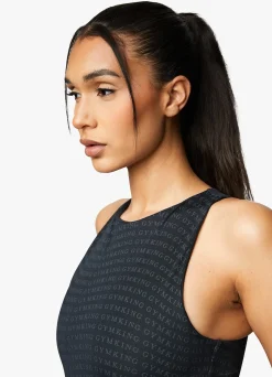 Tops & T-Shirts<Gym King Shadow All Over Print Bodysuit Dark Pewter Print
