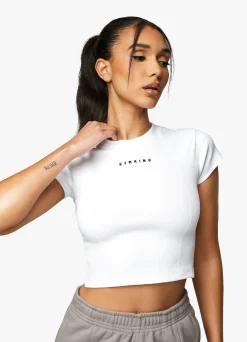 Tops & T-Shirts<Gym King Shadow Rib Tee White