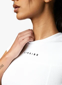 Tops & T-Shirts<Gym King Shadow Rib Tee White