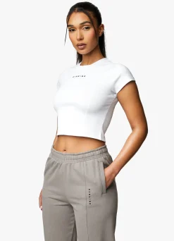 Tops & T-Shirts<Gym King Shadow Rib Tee White