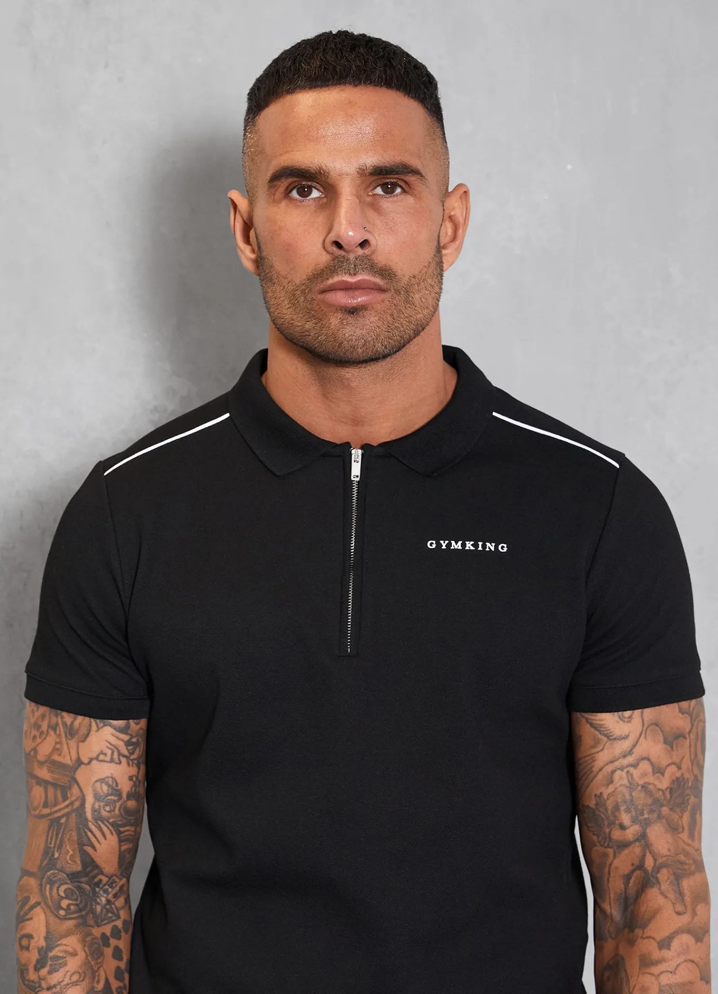 T-Shirts<Gym King Signature Knit Polo Black