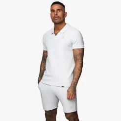 Twin Sets<Gym King Signature Texture Polo Light Grey