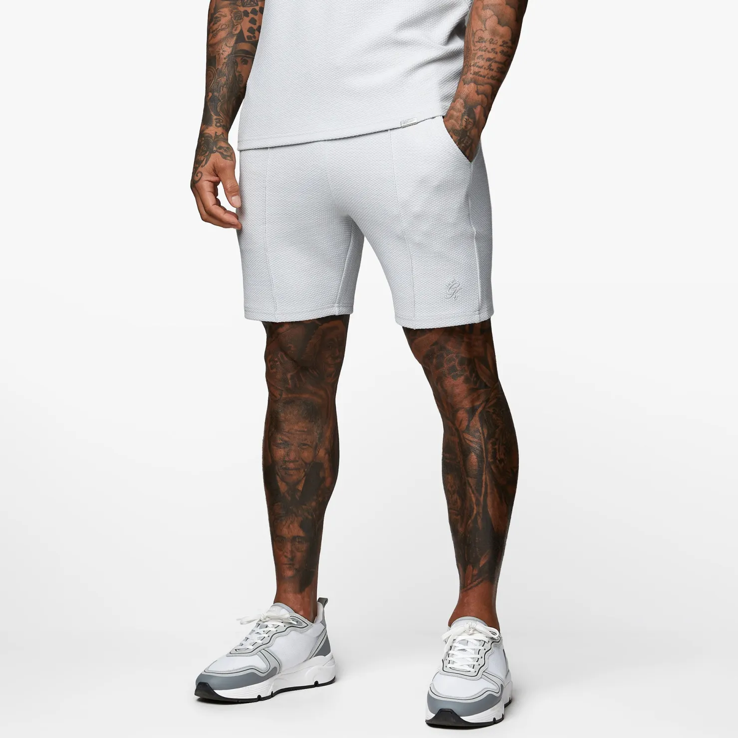 Twin Sets<Gym King Signature Texture Short Light Grey