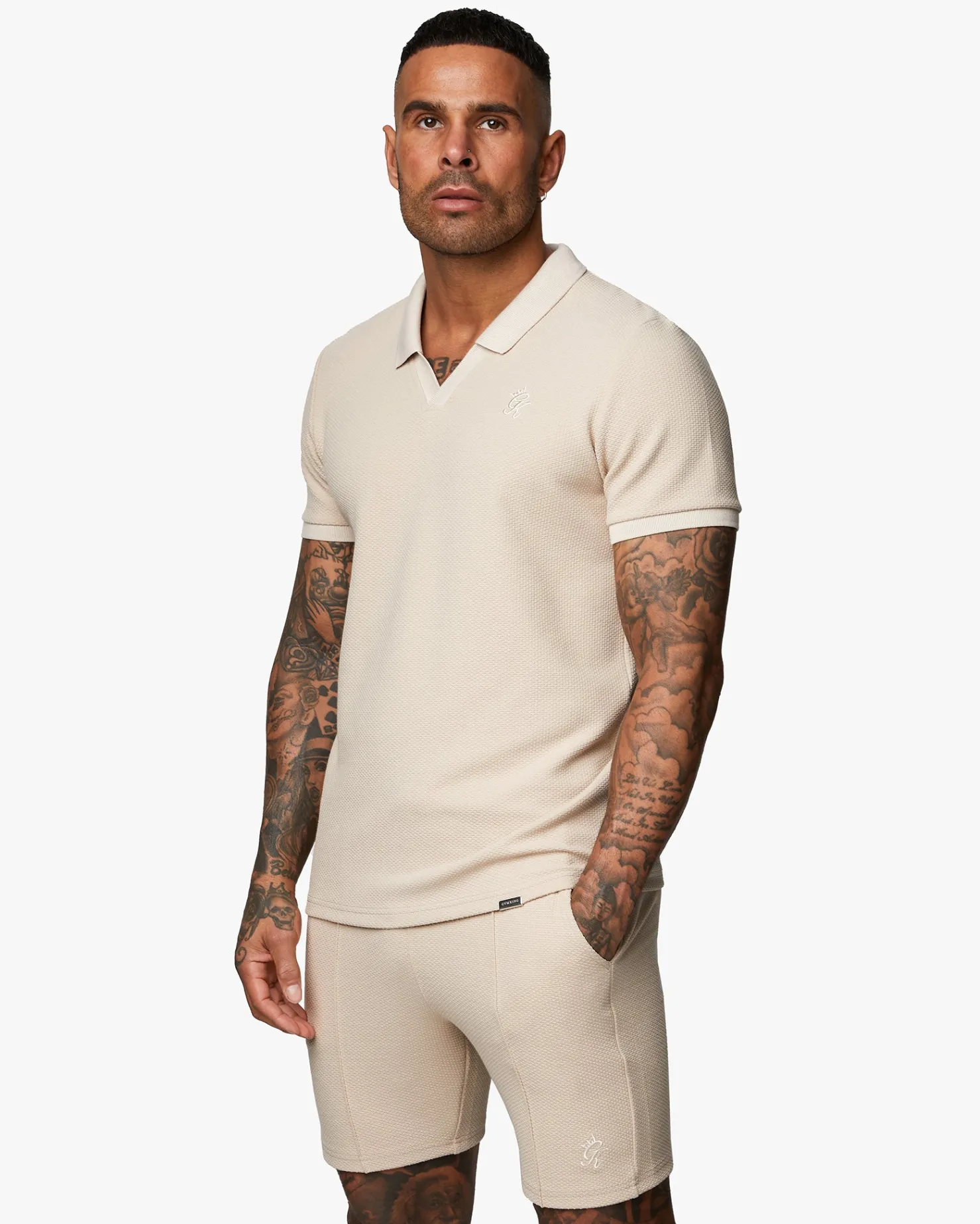 T-Shirts<Gym King Signature Texture Polo Stone