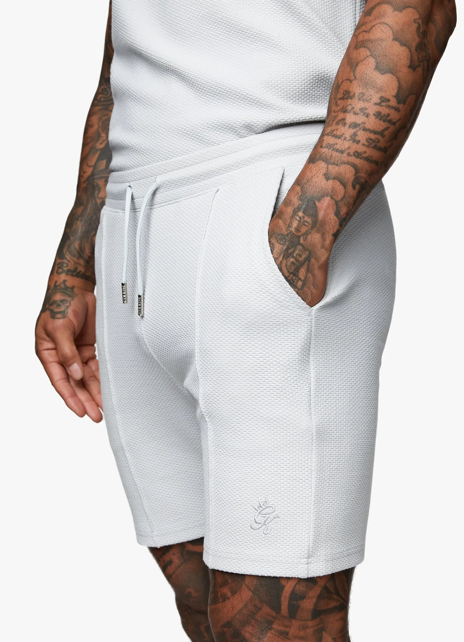 Twin Sets<Gym King Signature Texture Short Light Grey