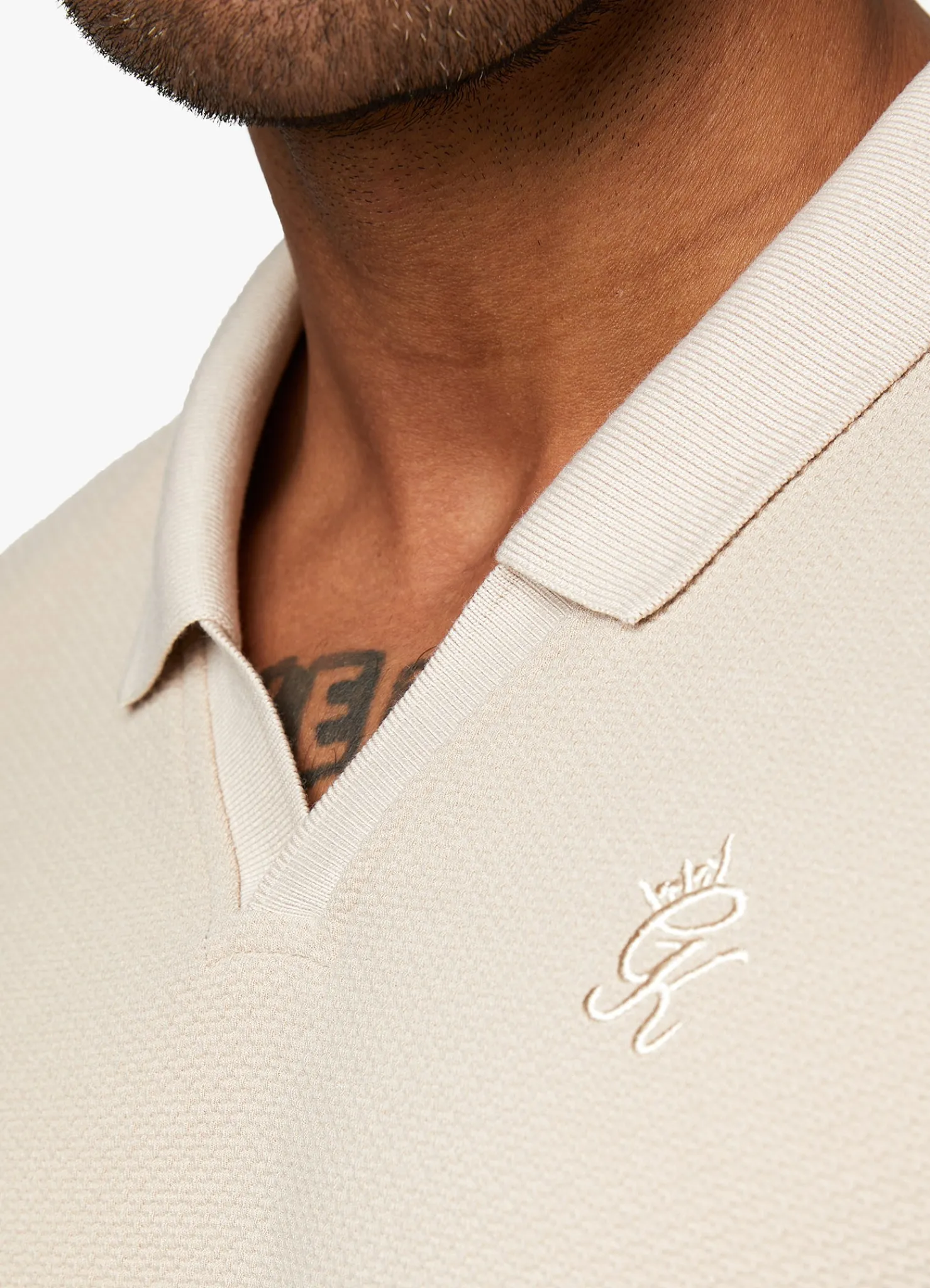 T-Shirts<Gym King Signature Texture Polo Stone