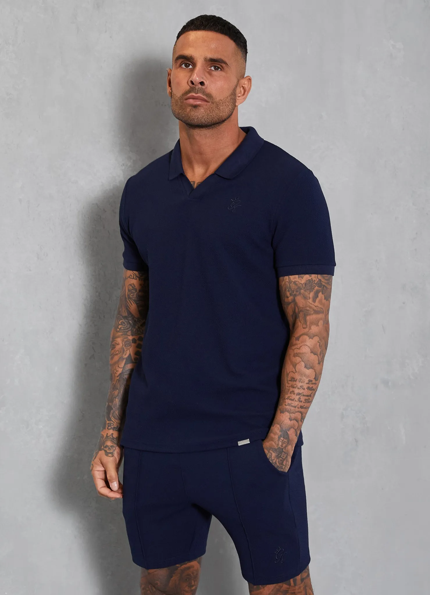 Twin Sets<Gym King Signature Texture Short Navy