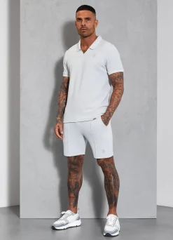 Twin Sets<Gym King Signature Texture Short Light Grey