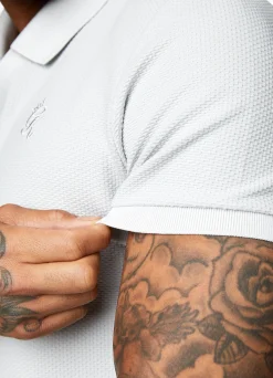 Polo Shirts<Gym King Signature Texture Polo Light Grey