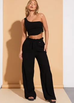 Joggers<Gym King Signature Woven Wide Leg Trouser Black