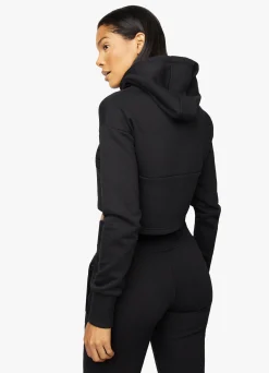 Hoodies<Gym King Sky Script Cropped Hoodie Black/White