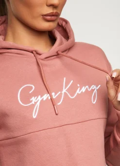 Hoodies<Gym King Sky Script Hooded Crop Brick
