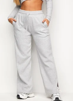 Joggers<Gym King Soft Knit Wide Length Trouser Grey Marl