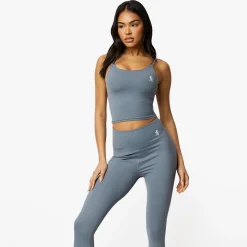 Sports Bras<Gym King Sport 365 Long Line Tank Sports Bra Denim
