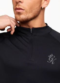 Gymwear<Gym King Sport Seamless Knit ¼ Zip Funnel Black