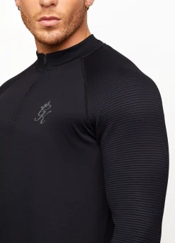 Gymwear<Gym King Sport Seamless Knit ¼ Zip Funnel Black